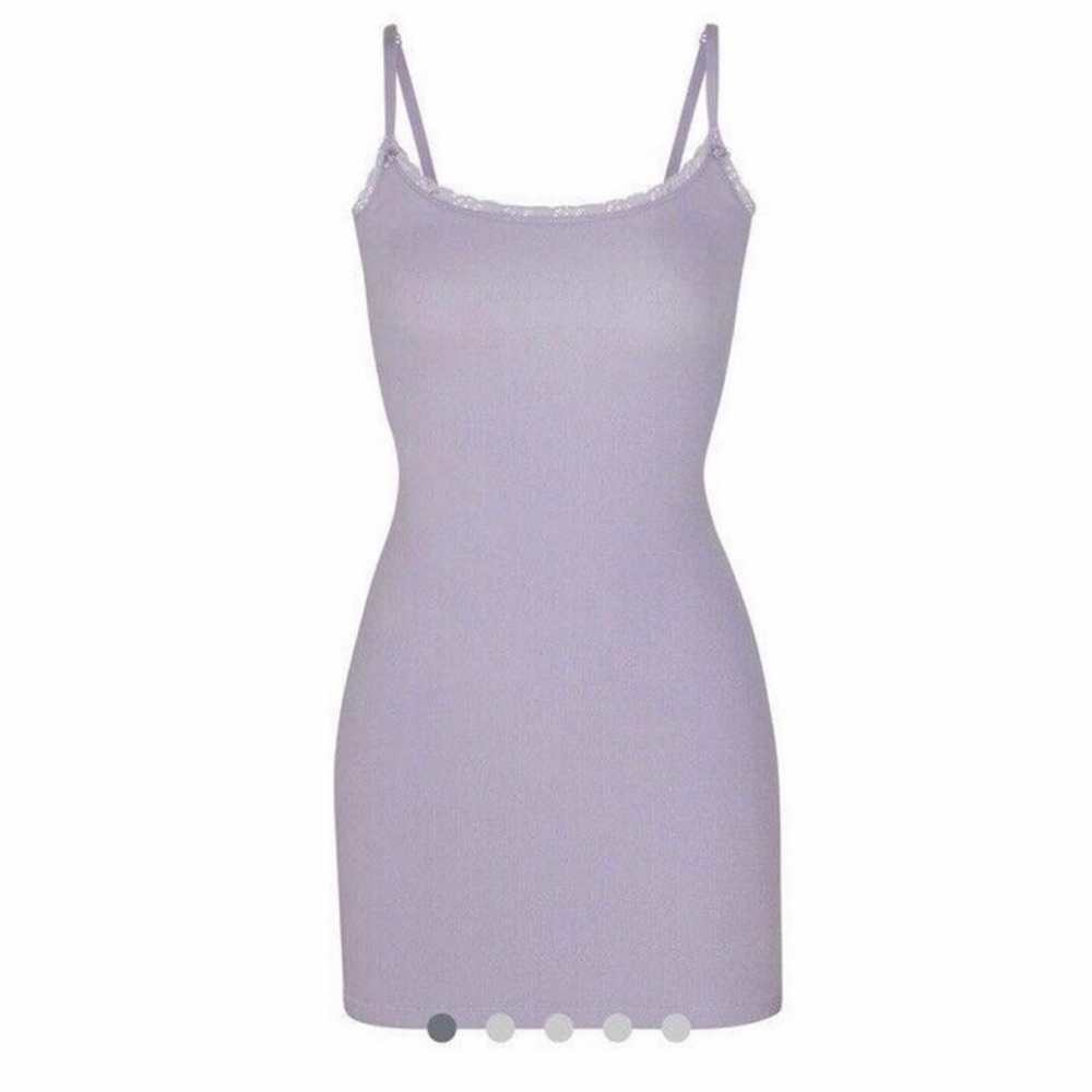 SKIMS lace pointelle slip-dress - color "lavender” size Large